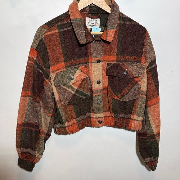 Ashley Outerwear Jacket / Brown plaid / Cozy & Comfy/ trendy  Sz Xl - - Picture 1 of 9